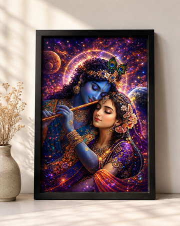 Radha Krishna Cosmic Divine Love – Framed Wall Art