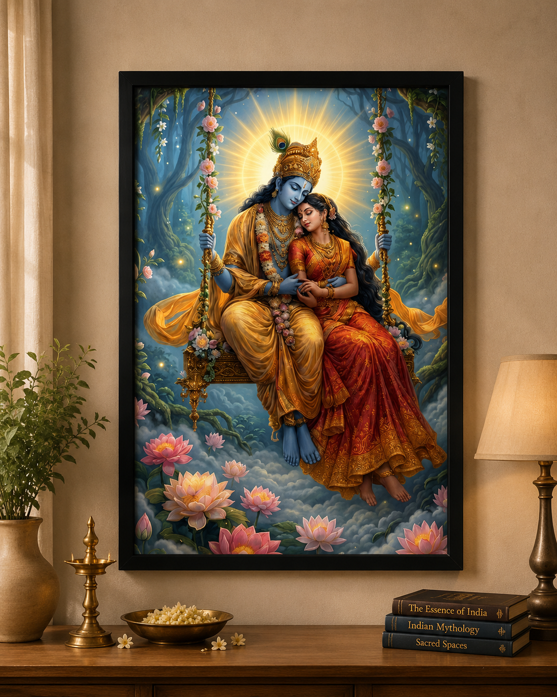 Radha Krishna Divine Love – Premium Framed Wall Art