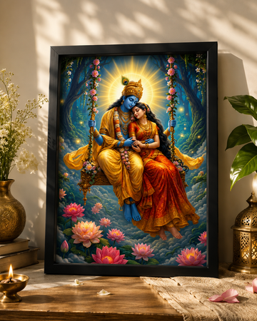 Radha Krishna Divine Love – Premium Framed Wall Art