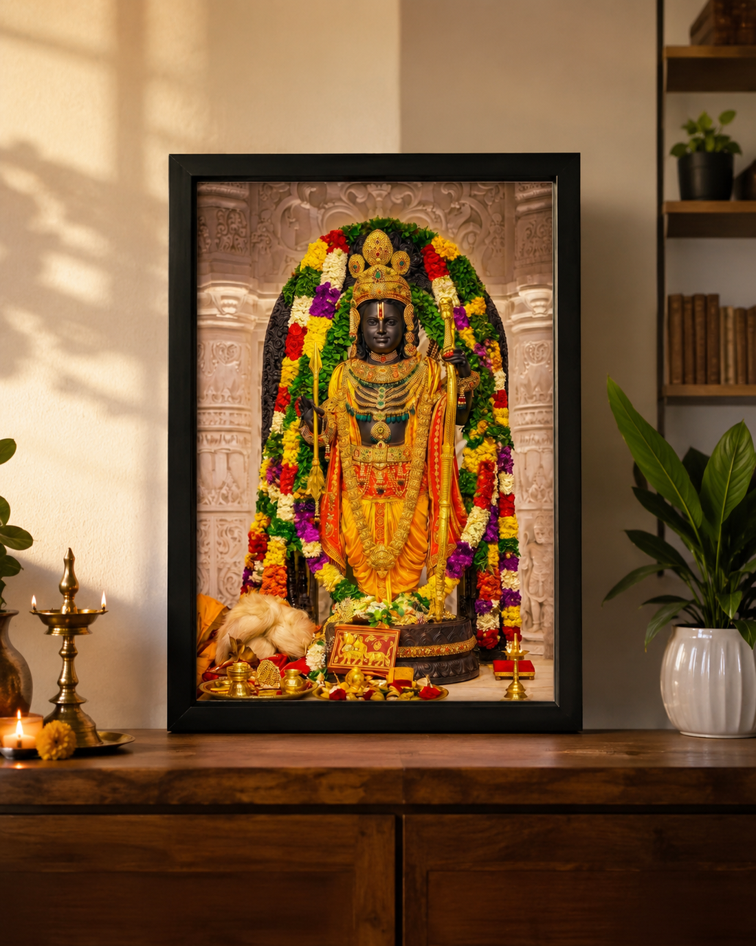 Lord Ram Devotional Artwork – Premium Black Frame